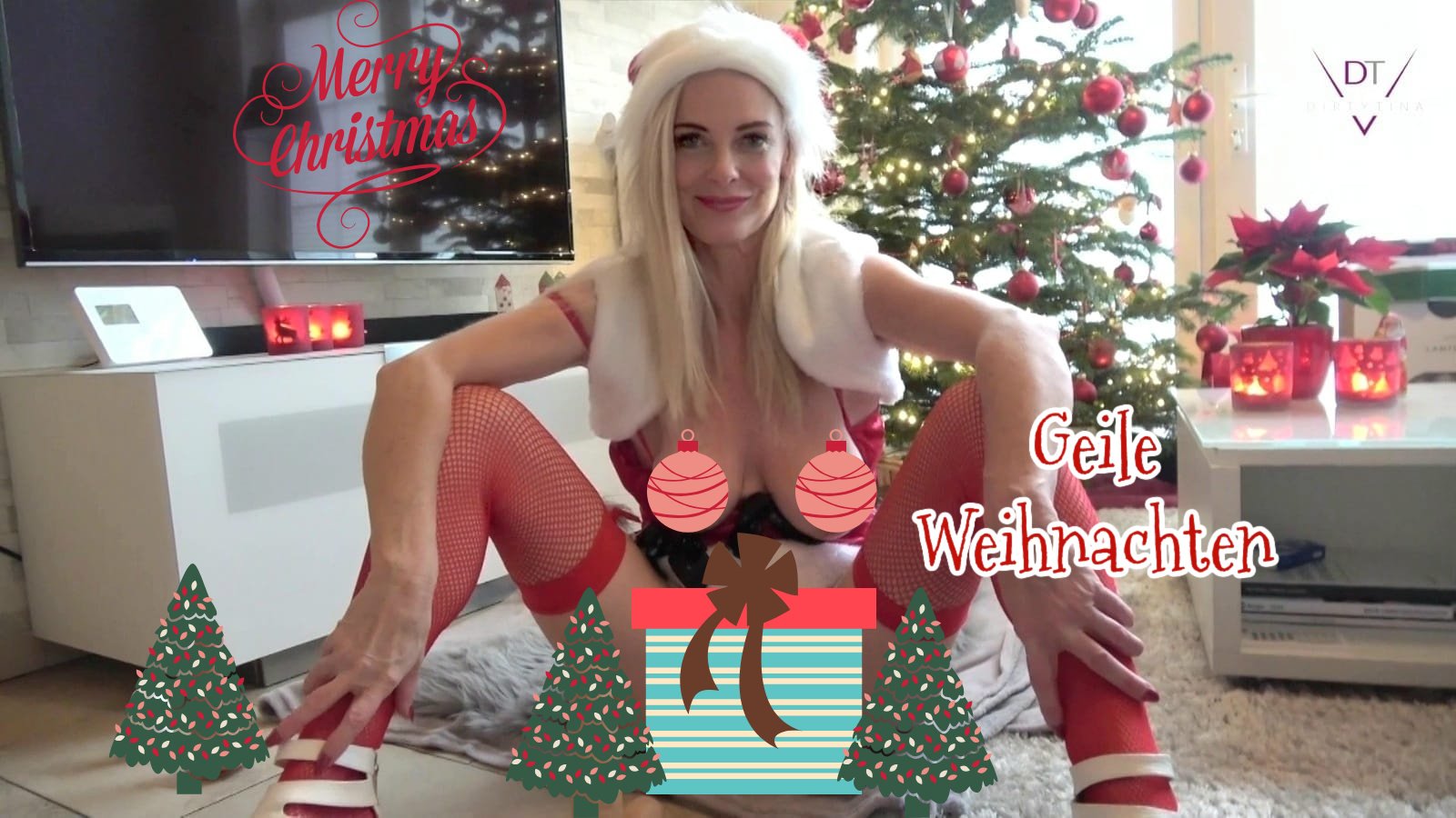 DirtyTina Porno Video: Verfickt geile Weihnachten!