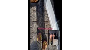 lyn Porno Video: Nackte Füße auf Autopedalen